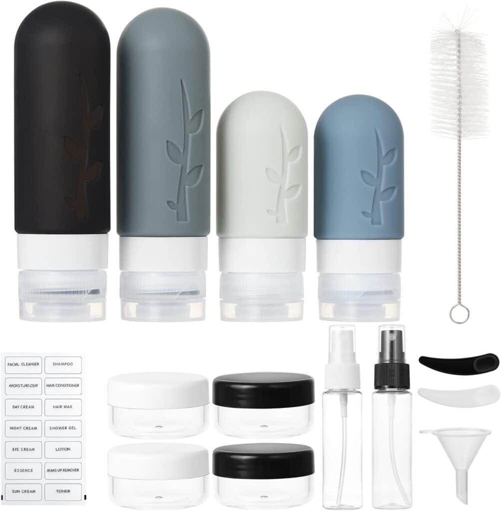 Travel Bottles for Toiletries, Travel Size Toiletries TSA Approved Silicone Travel Essentials, Leak-Proof Refillable Travel Containers for Toiletries