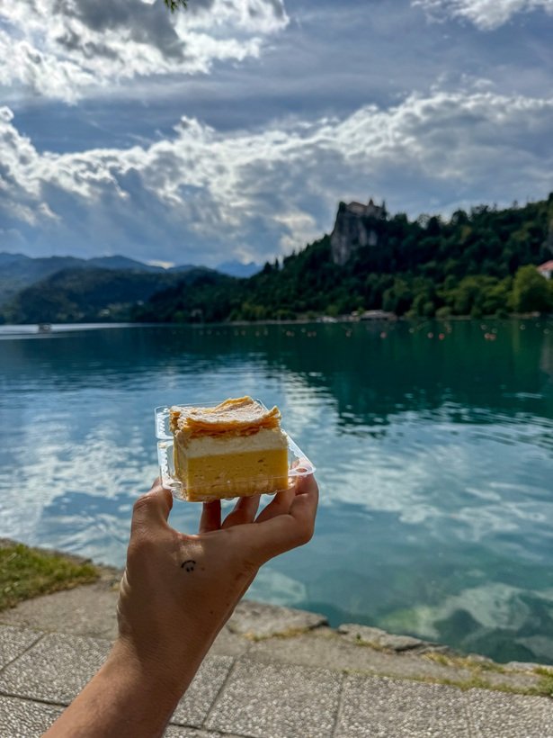lake bled cream cake - must do in slovenia