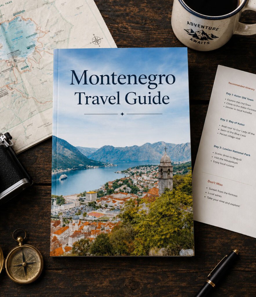 Montengro travel guide pack and jet