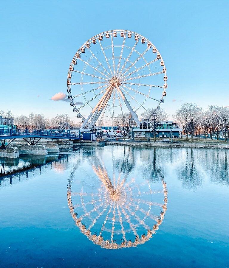 Old Port Montreal - Ferris Wheel where to stay in Montreal neighbourhoods - Pack and Jet travel blog